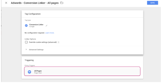 Adwords Conversion Linker step2