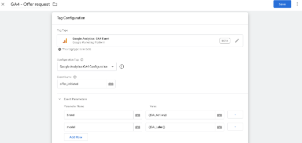 GA4 8 screenshot showing how to use Universal Analytics variables to adapt the new GA4 event tag in GTM