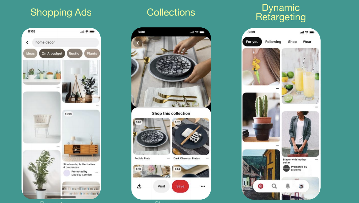 Pinterest shopping formats