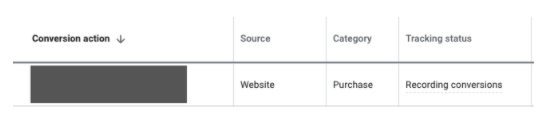 Google Ads Purchase Conversion Action