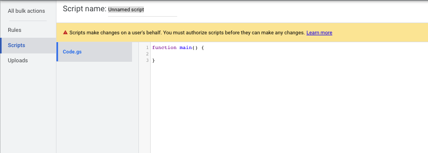 Google Ads script