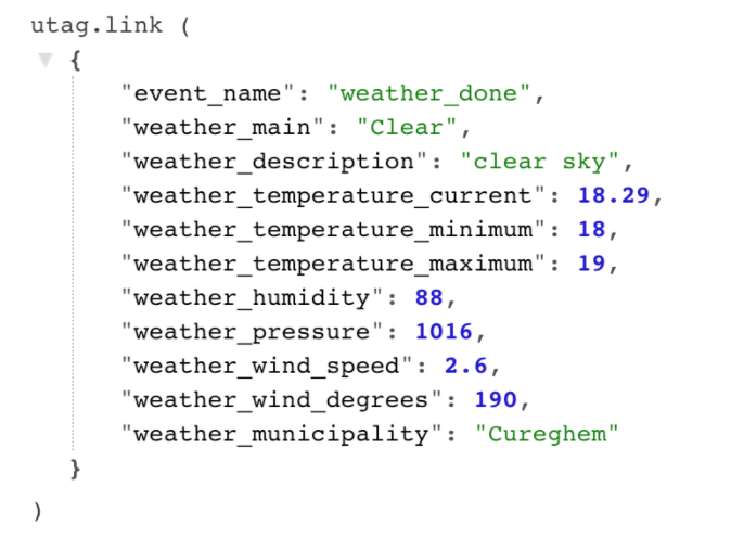 Tealium weather data 2