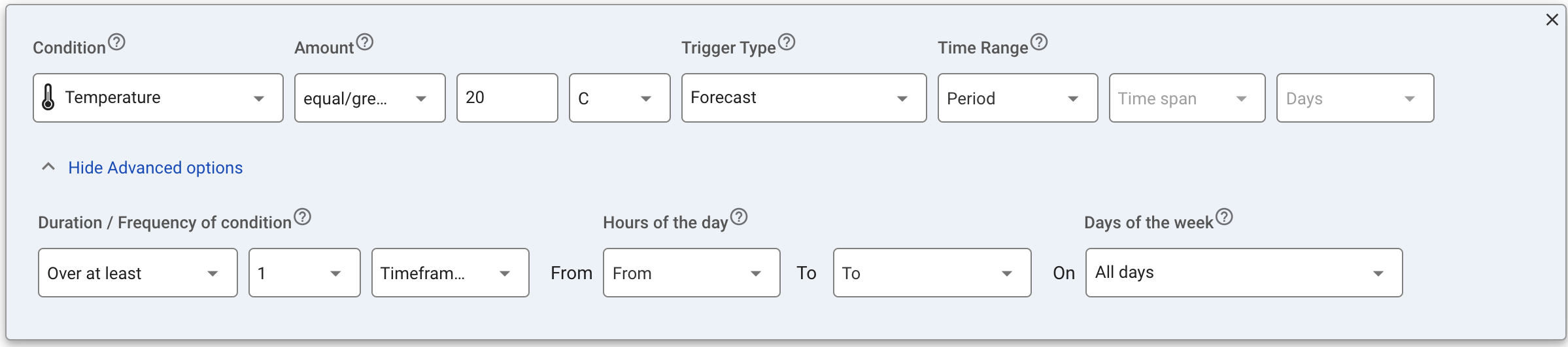 Weatherads triggers