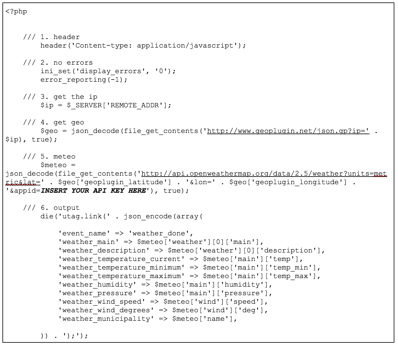 tealium weather data 1