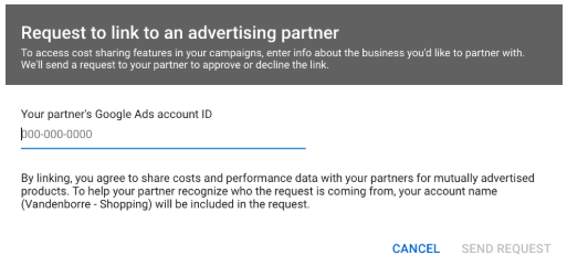 google shopping partners request linking