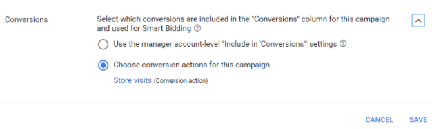 specify Store Visits as the conversion you want to maximize